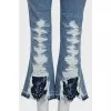 Flared jeans with a ripped effect