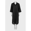 Black button-down maxi dress
