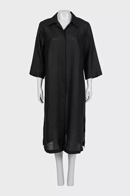 Black button-down maxi dress