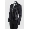 Black silk blouse with rhinestones