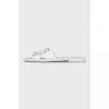 White leather flip-flops
