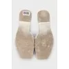 White leather flip-flops