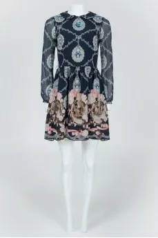 Blue dress with lightning drawings