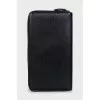 Men's textured leather zippered wallet