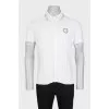 Men's white polo shirt with branded patch