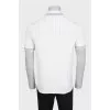 Men's white polo shirt with branded patch