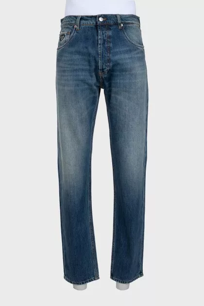 Men's high-waist straight jeans