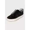 Velvet slip-on sneakers