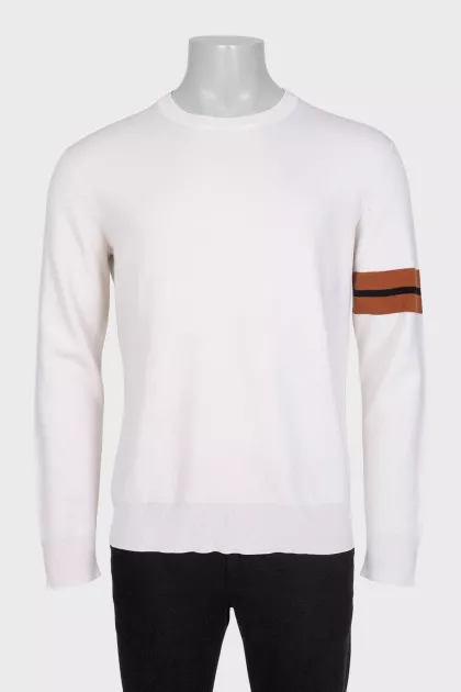 Men's white wool jumper