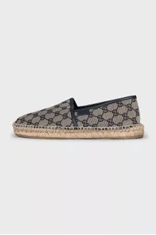 Men's grey espadrilles with signature print
