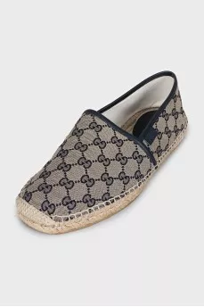 Men's grey espadrilles with signature print