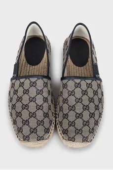 Men's grey espadrilles with signature print