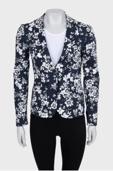 Fitted jacket with floral print