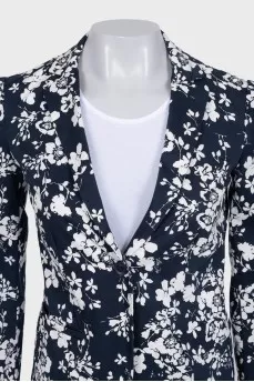 Fitted jacket with floral print