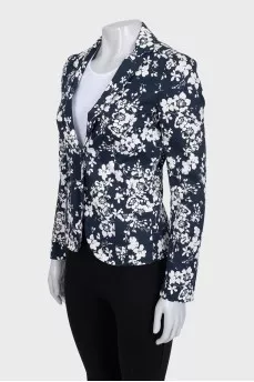 Fitted jacket with floral print