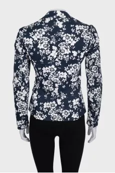 Fitted jacket with floral print
