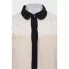 Black and white straight-cut lace dress