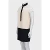 Black and white straight-cut lace dress