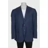 Men's blue wool single-breasted jacket