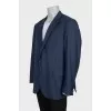 Men's blue wool single-breasted jacket