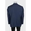 Men's blue wool single-breasted jacket