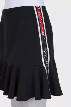 Black bodycon skirt with logo