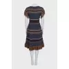 Cashmere dress decorated with fringe