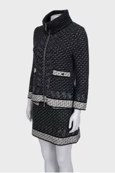 Black and white suit with decoration