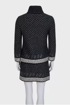 Black and white suit with decoration