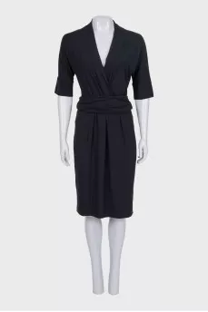 Solid color dress with 3/4 sleeves