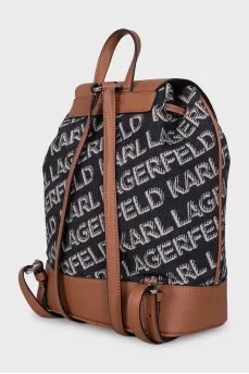 A combination backpack with a signature print