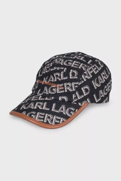 Black cap with a signature monogram