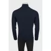 Men's blue wool cardigan
