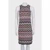 Straight dress with a printed button