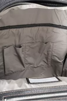 Men's leather backpack with patch pockets