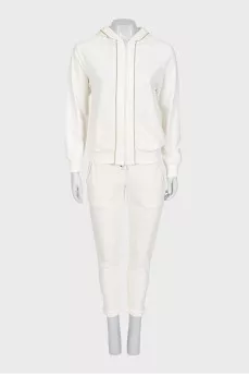 White tracksuit with tapered trousers