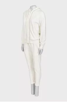 White tracksuit with tapered trousers