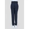 Navy blue high waist trousers with pockets