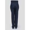 Navy blue high waist trousers with pockets