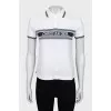 White polo shirt with signature print