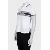 White polo shirt with signature print