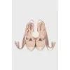 Beige slingbacks with ties