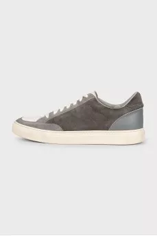 Men's gray suede sneakers