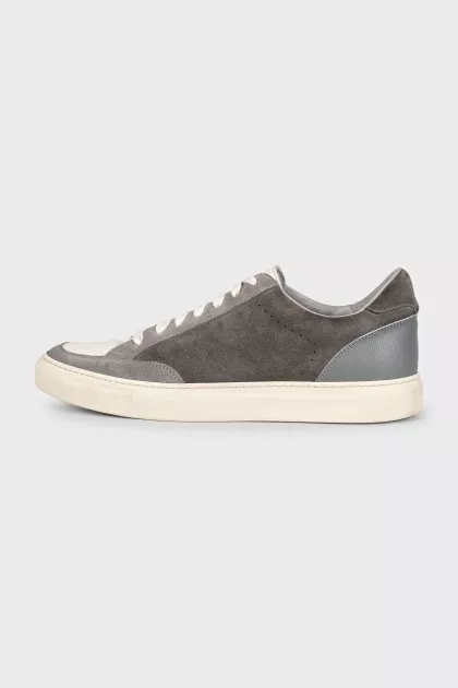 Men's gray suede sneakers