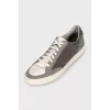 Men's gray suede sneakers