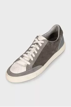 Men's gray suede sneakers