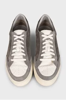 Men's gray suede sneakers