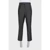 Men's gray straight-leg trousers