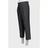 Men's gray straight-leg trousers