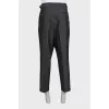 Men's gray straight-leg trousers